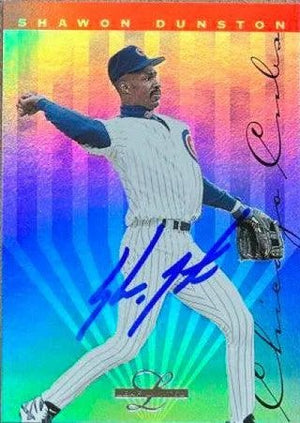 Shawon Dunston Signed 1995 Leaf Limited Baseball Card - Chicago Cubs