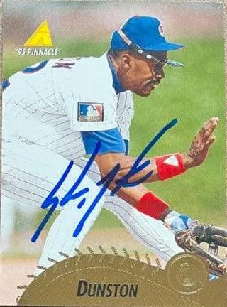 Shawon Dunston Signed 1995 Pinnacle Baseball Card - Chicago Cubs