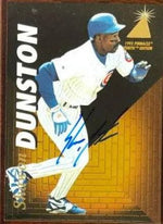 Shawon Dunston Signed 1995 Pinnacle Zenith Baseball Card - Chicago Cubs