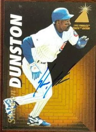 Shawon Dunston Signed 1995 Pinnacle Zenith Baseball Card - Chicago Cubs