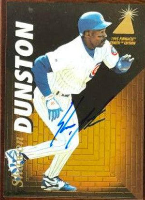 Shawon Dunston Signed 1995 Pinnacle Zenith Baseball Card - Chicago Cubs - PastPros