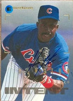 Shawon Dunston Signed 1995 Skybox E-Motion Baseball Card - Chicago Cubs