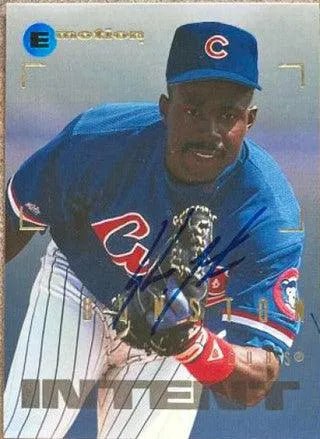Shawon Dunston Signed 1995 Skybox E-Motion Baseball Card - Chicago Cubs