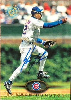 Shawon Dunston Signed 1995 Stadium Club Baseball Card - Chicago Cubs - PastPros