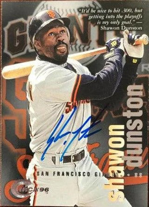 Shawon Dunston Signed 1996 Circa Baseball Card - San Francisco Giants