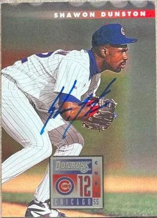 Shawon Dunston Signed 1996 Donruss Baseball Card - Chicago Cubs