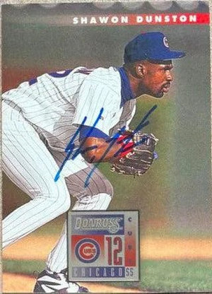 Shawon Dunston Signed 1996 Donruss Baseball Card - Chicago Cubs