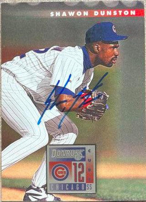 Shawon Dunston Signed 1996 Donruss Baseball Card - Chicago Cubs - PastPros