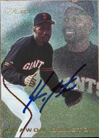 Shawon Dunston Signed 1996 Flair (Gold) Baseball Card - San Francisco Giants