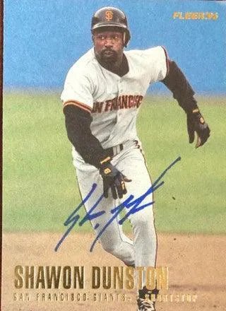 Shawon Dunston Signed 1996 Fleer Update Baseball Card - San Francisco Giants