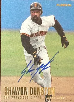 Shawon Dunston Signed 1996 Fleer Update Baseball Card - San Francisco Giants - PastPros