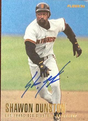 Shawon Dunston Signed 1996 Fleer Update Baseball Card - San Francisco Giants - PastPros