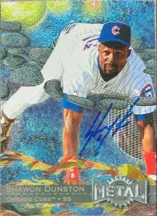 Shawon Dunston Signed 1996 Metal Universe Baseball Card - Chicago Cubs