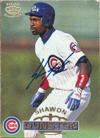 Shawon Dunston Signed 1996 Pacific Crown Collection Baseball Card - Chicago Cubs - PastPros