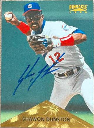 Shawon Dunston Signed 1996 Pinnacle Baseball Card - Chicago Cubs - PastPros