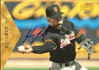 Shawon Dunston Signed 1996 Pinnacle Baseball Card - San Francisco Giants