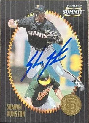 Shawon Dunston Signed 1996 Pinnacle Summit Baseball Card - San Francisco Giants