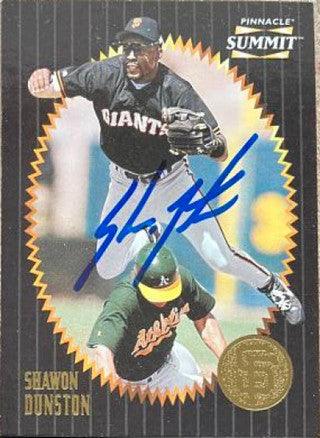 Shawon Dunston Signed 1996 Pinnacle Summit Baseball Card - San Francisco Giants - PastPros