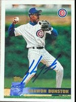 Shawon Dunston Signed 1996 Topps Baseball Card - Chicago Cubs