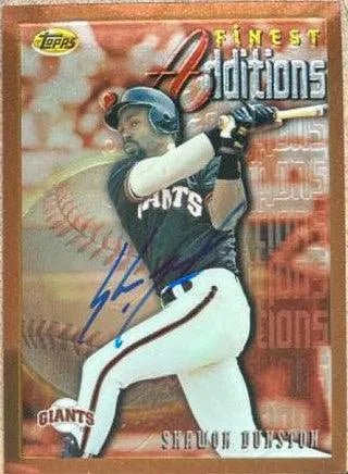 Shawon Dunston Signed 1996 Topps Finest Baseball Card - San Francisco Giants