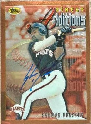 Shawon Dunston Signed 1996 Topps Finest Baseball Card - San Francisco Giants