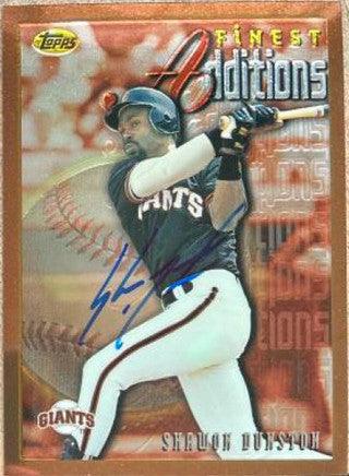 Shawon Dunston Signed 1996 Topps Finest Baseball Card - San Francisco Giants - PastPros