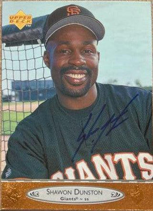 Shawon Dunston Signed 1996 Upper Deck Baseball Card - San Francisco Giants - PastPros