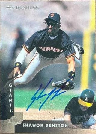 Shawon Dunston Signed 1997 Donruss Baseball Card - San Francisco Giants