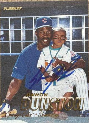 Shawon Dunston Signed 1997 Fleer Baseball Card - Chicago Cubs - PastPros