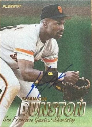 Shawon Dunston Signed 1997 Fleer Baseball Card - San Francisco Giants
