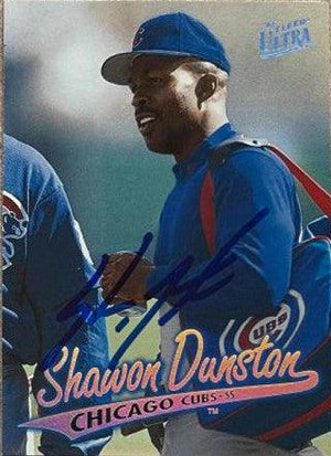 Shawon Dunston Signed 1997 Fleer Ultra Baseball Card - Chicago Cubs - PastPros
