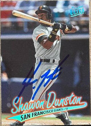 Shawon Dunston Signed 1997 Fleer Ultra Baseball Card - San Francisco Giants - PastPros