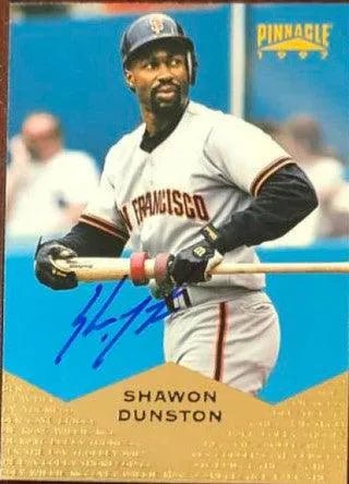 Shawon Dunston Signed 1997 Pinnacle Baseball Card - San Francisco Giants