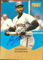Shawon Dunston Signed 1997 Pinnacle Baseball Card - San Francisco Giants