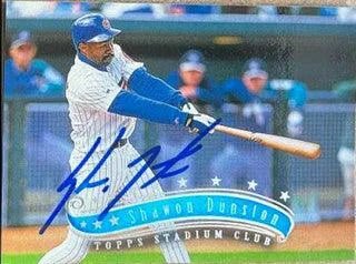 Shawon Dunston Signed 1997 Stadium Club Baseball Card - Chicago Cubs
