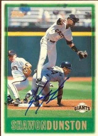 Shawon Dunston Signed 1997 Topps Baseball Card - San Francisco Giants