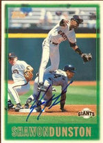 Shawon Dunston Signed 1997 Topps Baseball Card - San Francisco Giants - PastPros