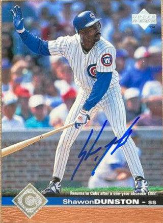 Shawon Dunston Signed 1997 Upper Deck Baseball Card - Chicago Cubs - PastPros