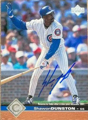Shawon Dunston Signed 1997 Upper Deck Baseball Card - Chicago Cubs - PastPros