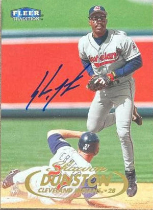 Shawon Dunston Signed 1998 Fleer Tradition Baseball Card - Cleveland Indians