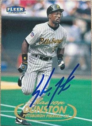 Shawon Dunston Signed 1998 Fleer Tradition Baseball Card - Pittsburgh Pirates - PastPros