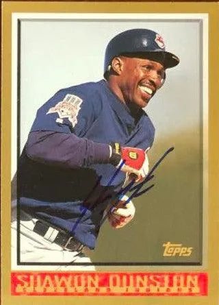 Shawon Dunston Signed 1998 Topps Baseball Card - Cleveland Indians