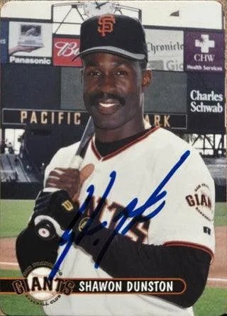 Shawon Dunston Signed 2001 Keebler Baseball Card - San Francisco Giants