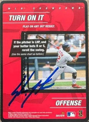 Shawon Dunston Signed 2001 MLB Showdown Unlimited Baseball Card - St Louis Cardinals