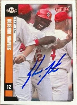 Shawon Dunston Signed 2001 Upper Deck Victory Baseball Card - St Louis Cardinals