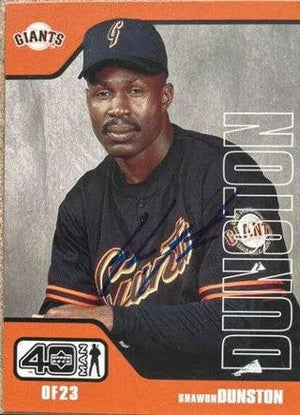 Shawon Dunston Signed 2002 Upper Deck 40 Man Baseball Card - San Francisco Giants