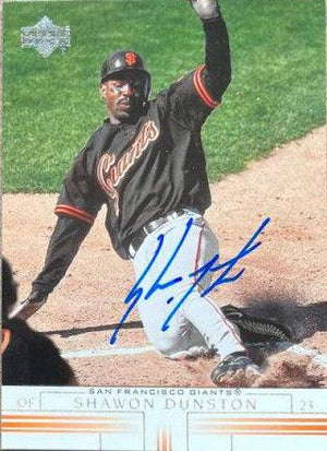 Shawon Dunston Signed 2002 Upper Deck Baseball Card - San Francisco Giants - PastPros