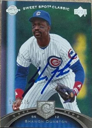 Shawon Dunston Signed 2007 Upper Deck Sweet Spot Classic Baseball Card - Chicago Cubs
