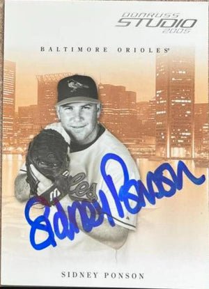 Sidney Ponson Signed 2005 Donruss Studio Baseball Card - Baltimore Orioles