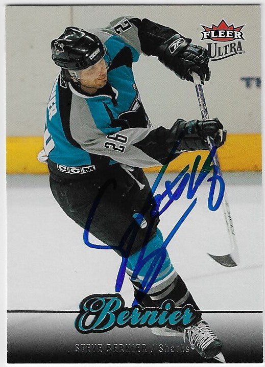 Steve Bernier Signed 2007-08 Fleer Ultra Hockey Card - San Jose Sharks